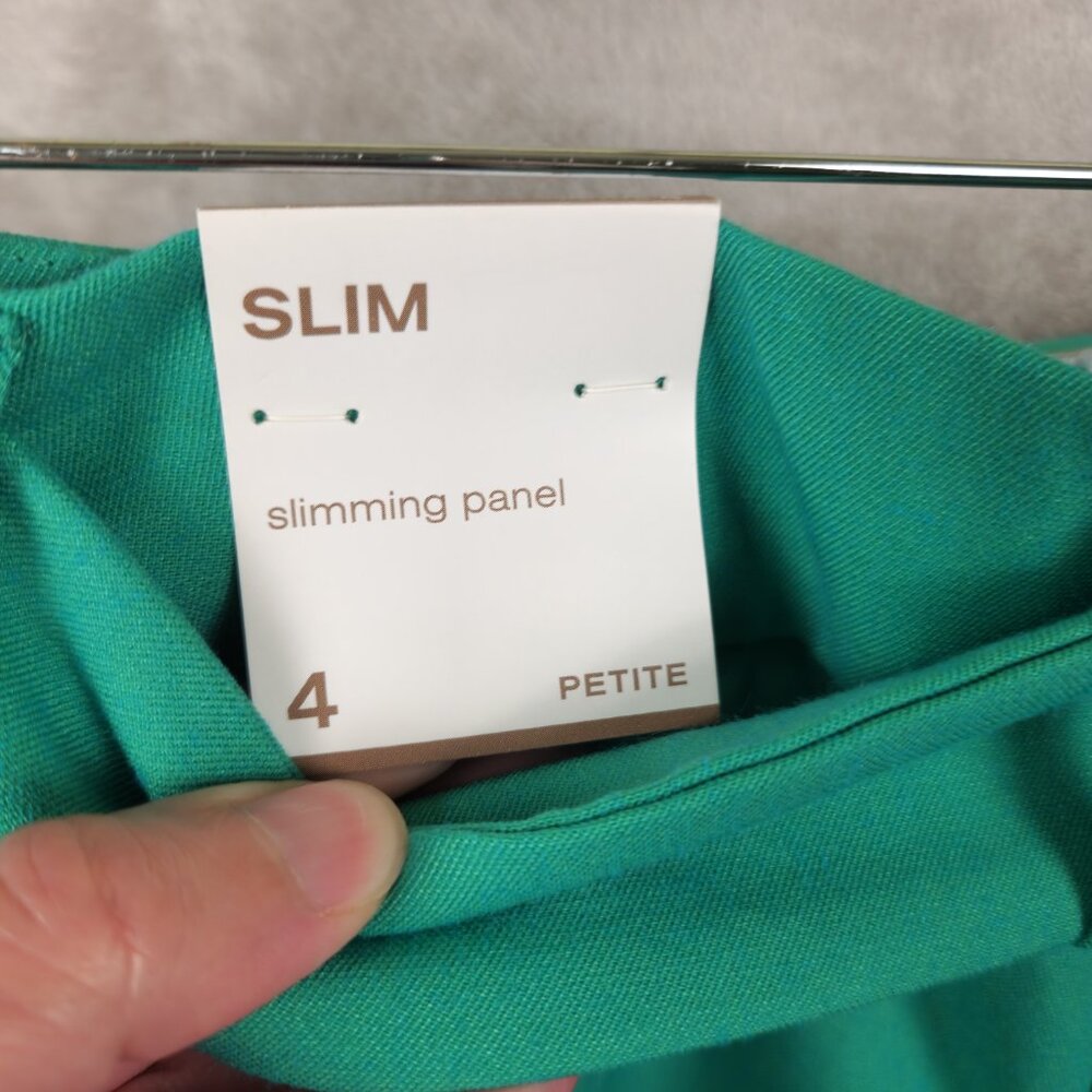 NWOT Cleo Petites Green Slim Ankle Pants Size 4 - Picture 3 of 9